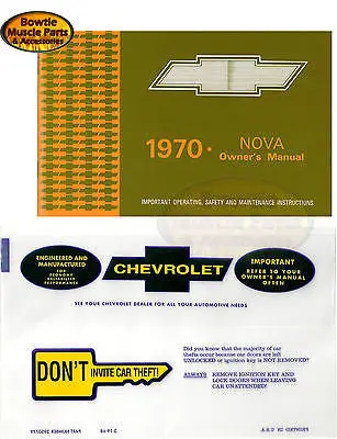 1970 70 Nova Factory Correct Owners Manual Operators Operation Owner's 1