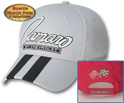67 68 69 70 71 72 73 74 76 87 92 02 Camaro Ss Z28 Rally Stripe Cap Hat - Silver 1