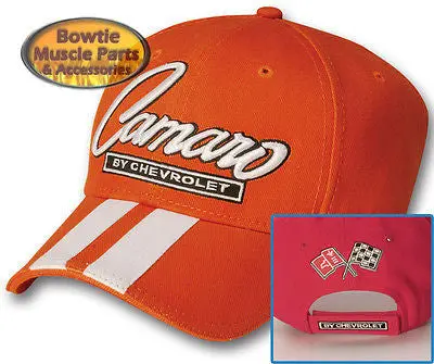 67 68 69 70 71 72 73 74 76 87 92 02 Camaro Ss Z28 Rally Stripe Cap Hat - Orange 1