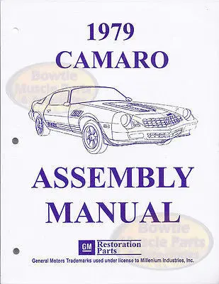 1979 79 Camaro Factory Assembly Manual Z28 Rs Berlinetta Book 1