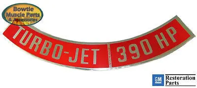 66 - 69 Impala Corvette Caprice Fullsize Bel Air 390Hp Turbo-Jet Engine Decal 1