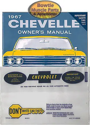 1967 67 Chevelle  El Camino Wagon Factory Owners Owner's Manual With Pouch Bag 1