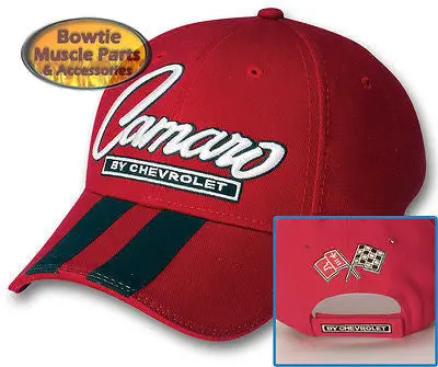 67 68 69 70 71 72 73 87 92 02 10 11 12 Camaro Ss Z28 Rally Stripe Cap Hat - Red 1