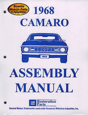 1968 68 Camaro Factory Assembly Manual Z28 Ss Rs - 450 Pages! 1