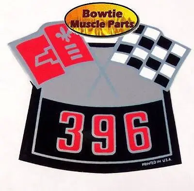 65 66 67 68 69 Chevelle Camaro Nova Impala Big Block Chevy 396 Cross Flags Decal 1