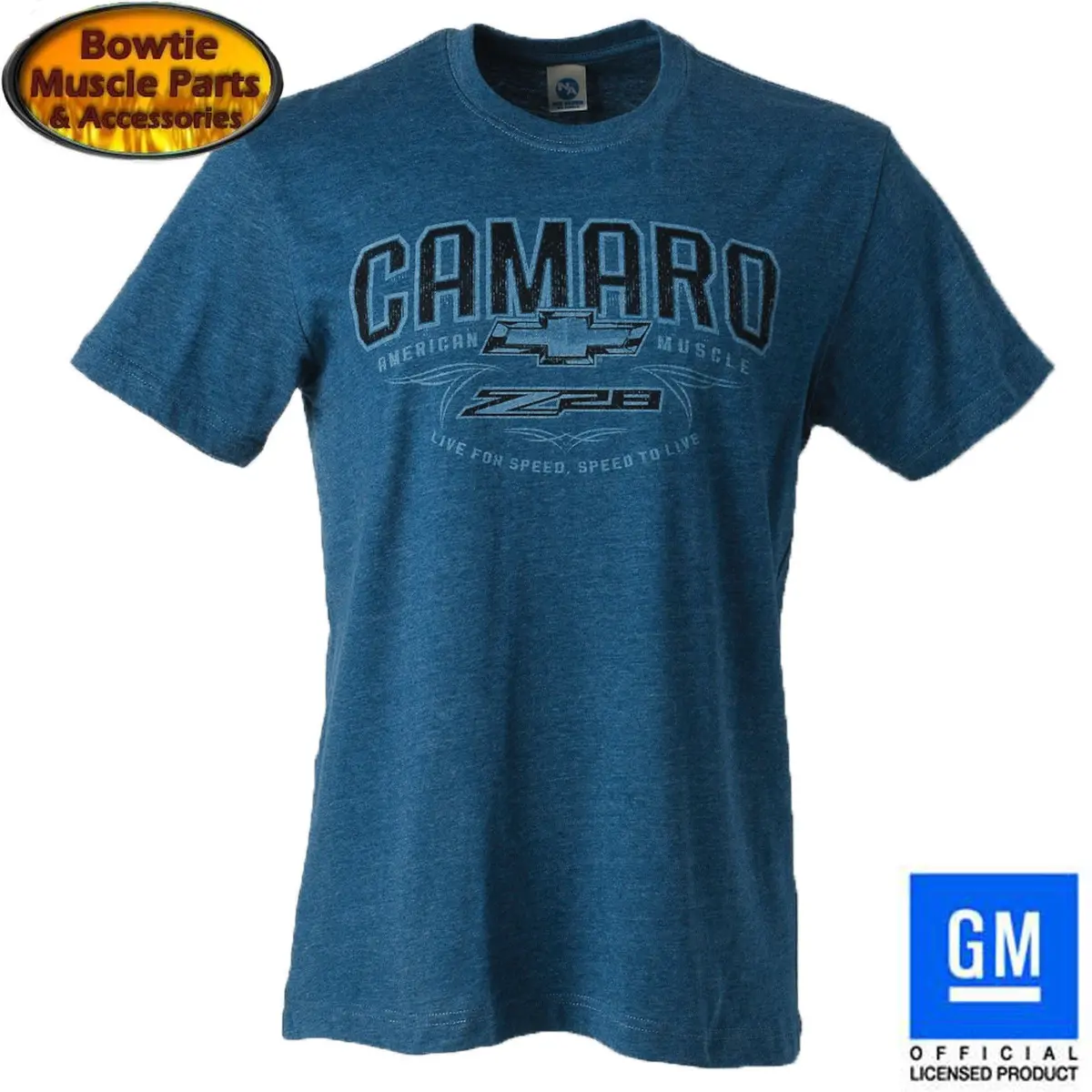 Camaro American Muscle T-Shirt Blue 67 68 69 70 71 72 78 79 84 02 2013 2014 2015 1