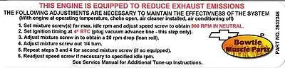 1968 68 Camaro Z/28 302 Factory Emissions Tune Up Decal 1