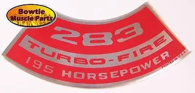 63 64 65 66 67 Impala Caprice Chevelle Nova 283 Turbo-Fire 195Hp Engine Decal 1