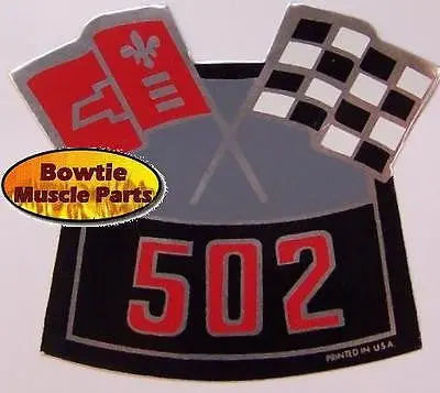 Big Block Chevy 502 Crossed Flags Air Cleaner Decal 1