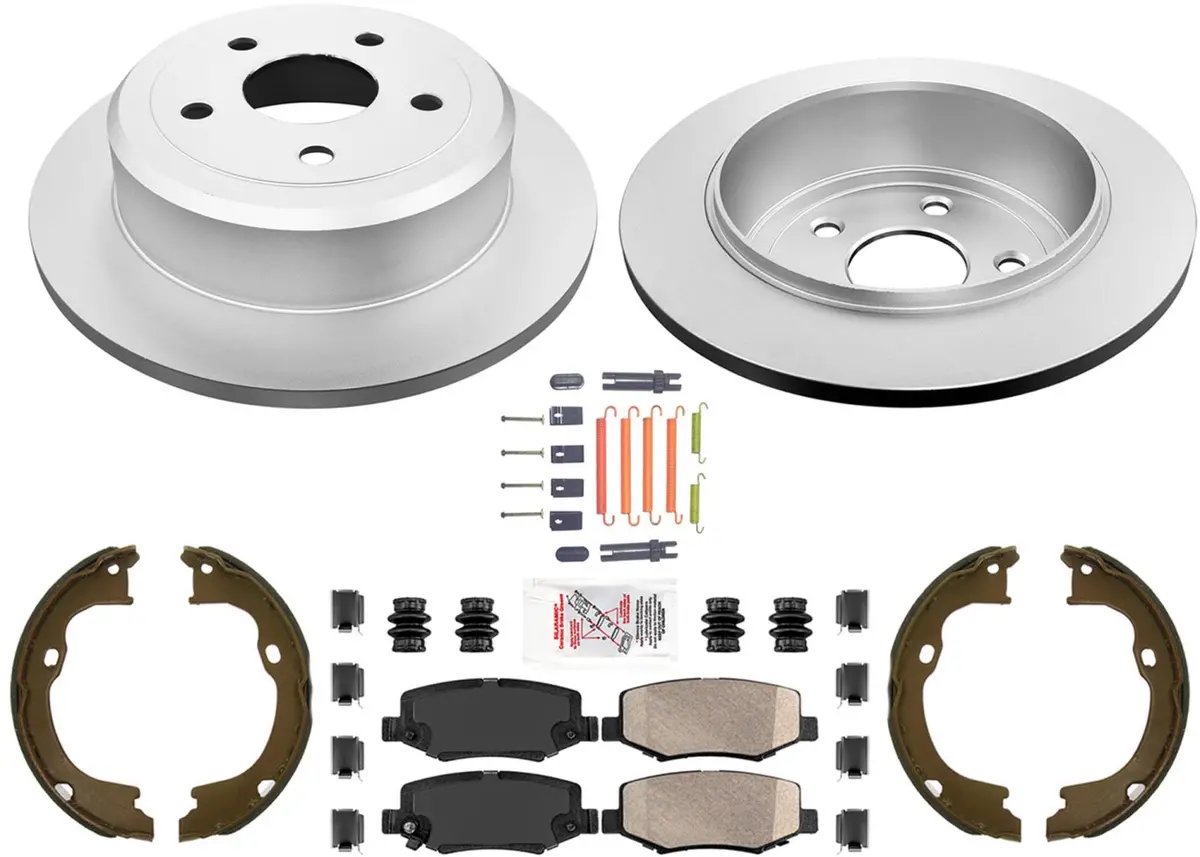 Rear Ameribrakes Coated Disc Brake Rotors Pads For Jeep Wrangler 2007-2017 1