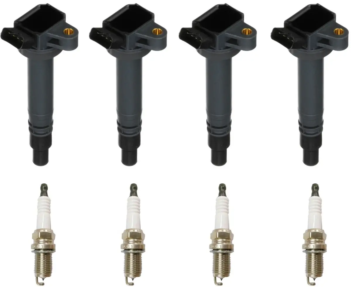 4 Direct Ignition Coil & Platinum Spark Plugs For Toyota Matrix 1.8L 2003-2006 1