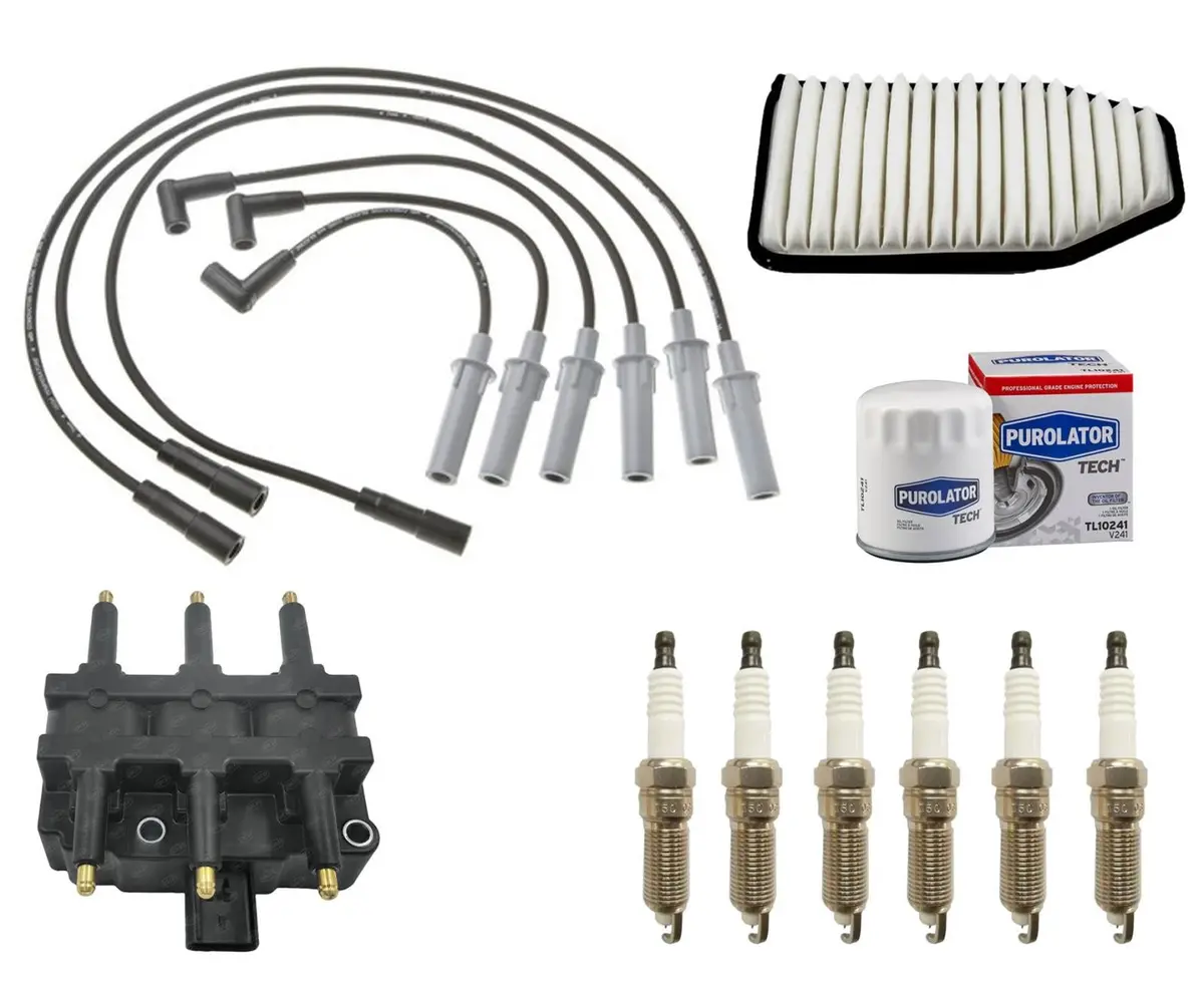 Wire Set Plugs Air Filter Oil Filter Coil Tune Up For 2007-11 Jeep Wrangler 3.8L 1