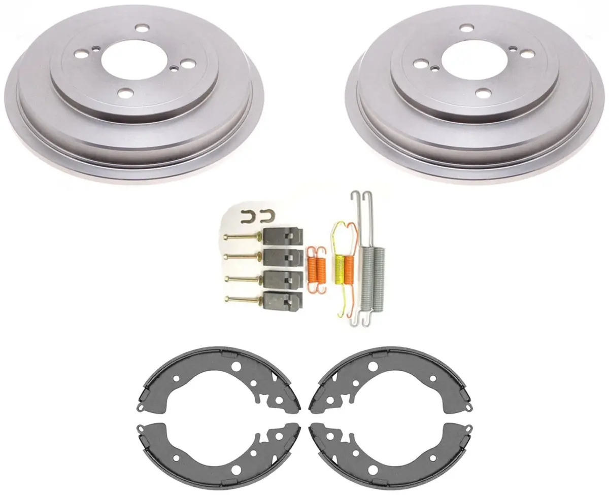 Rear Drums + Brake Shoes + Hardware For Honda Fit 2015 2016 2017 2018 2020 1