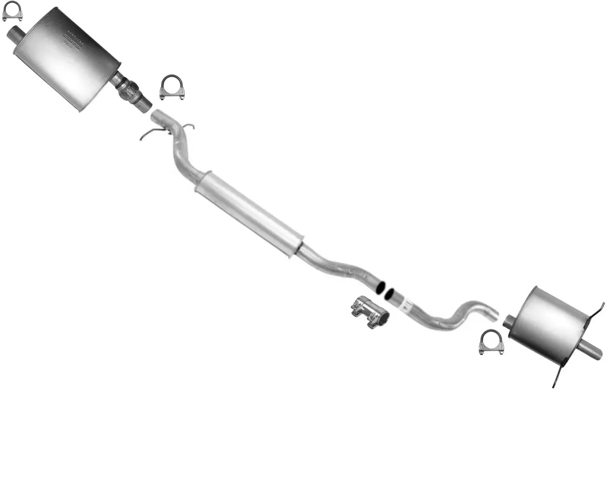 Front Resonator Rear Muffler Exhaust System For Chrysler Pacifica 3.5L 2004-2006 1