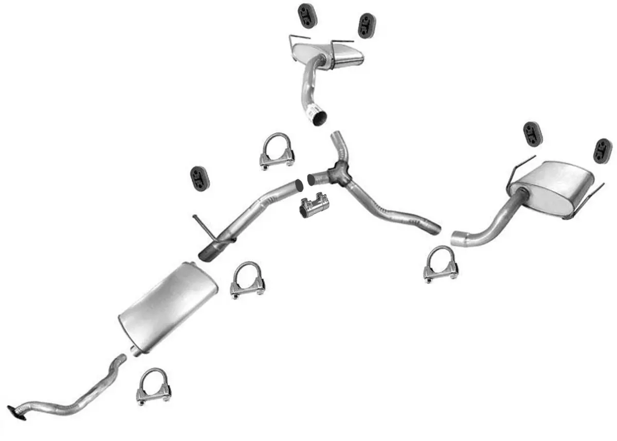 Dual Exhaust System For Buick Enclave 2009 2010 2011 2012 3.6L No Chrome Tip 1