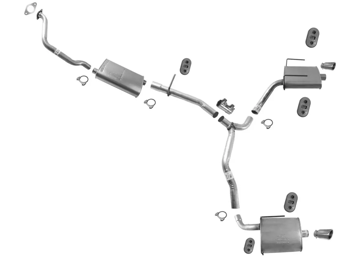 Exhaust System Fits Buick Enclave 2009 2010 2011 2012 3.6L With Chrome Tip 1