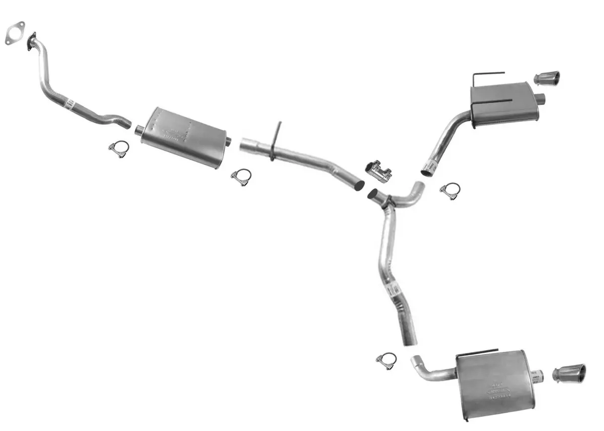 Resonator & Dual Mufflers Exhaust System For Buick Enclave 2009 2010 2011 2012 1