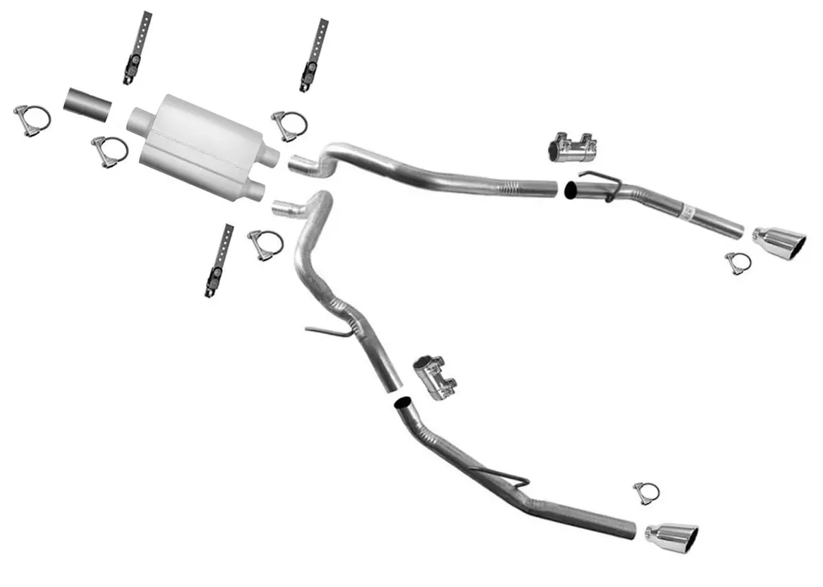Dual Exhaust Weld On Taylor Performance Muffler Tail Pipe For Ram 1500 09-16 5.7 1