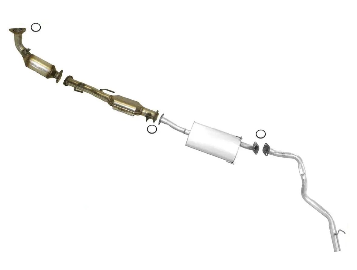 Fits 2001-02 4 Runner 3.4L Front And Rear Converter Middle Muffler And Tail Pipe 1