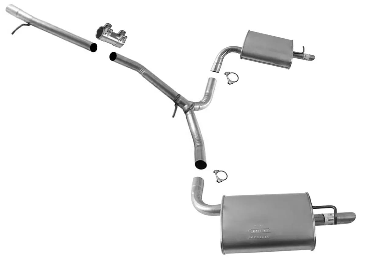 Weld On Y Pipe Dual Exhaust Mufflers For Ford Explorer 2.0L 2.3L 3.5L 2011-2019 1