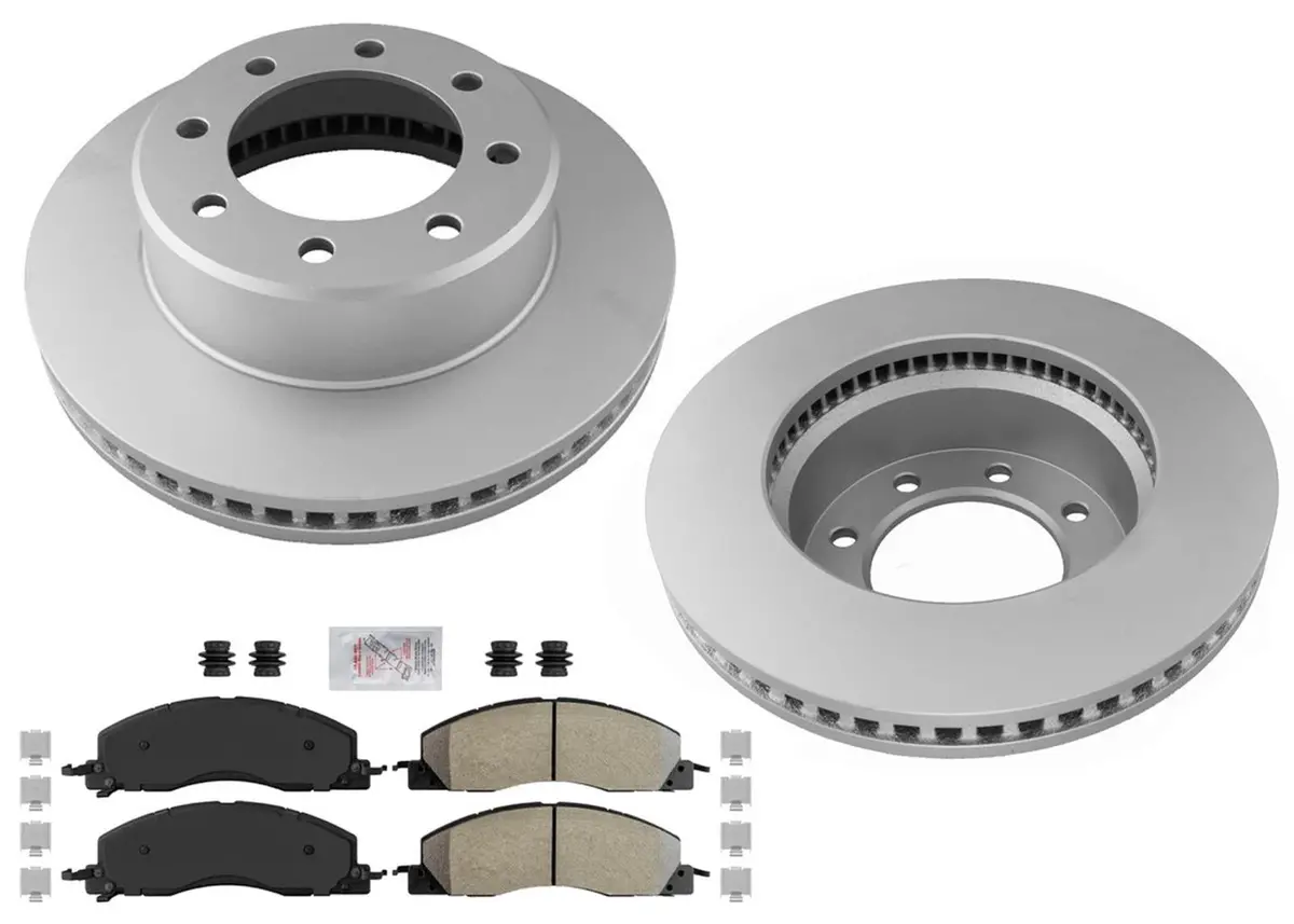 Front Fleet Coated Disc Brake Rotors Brake Pads For Dodge Ram Pick Up 2500 09-18 1