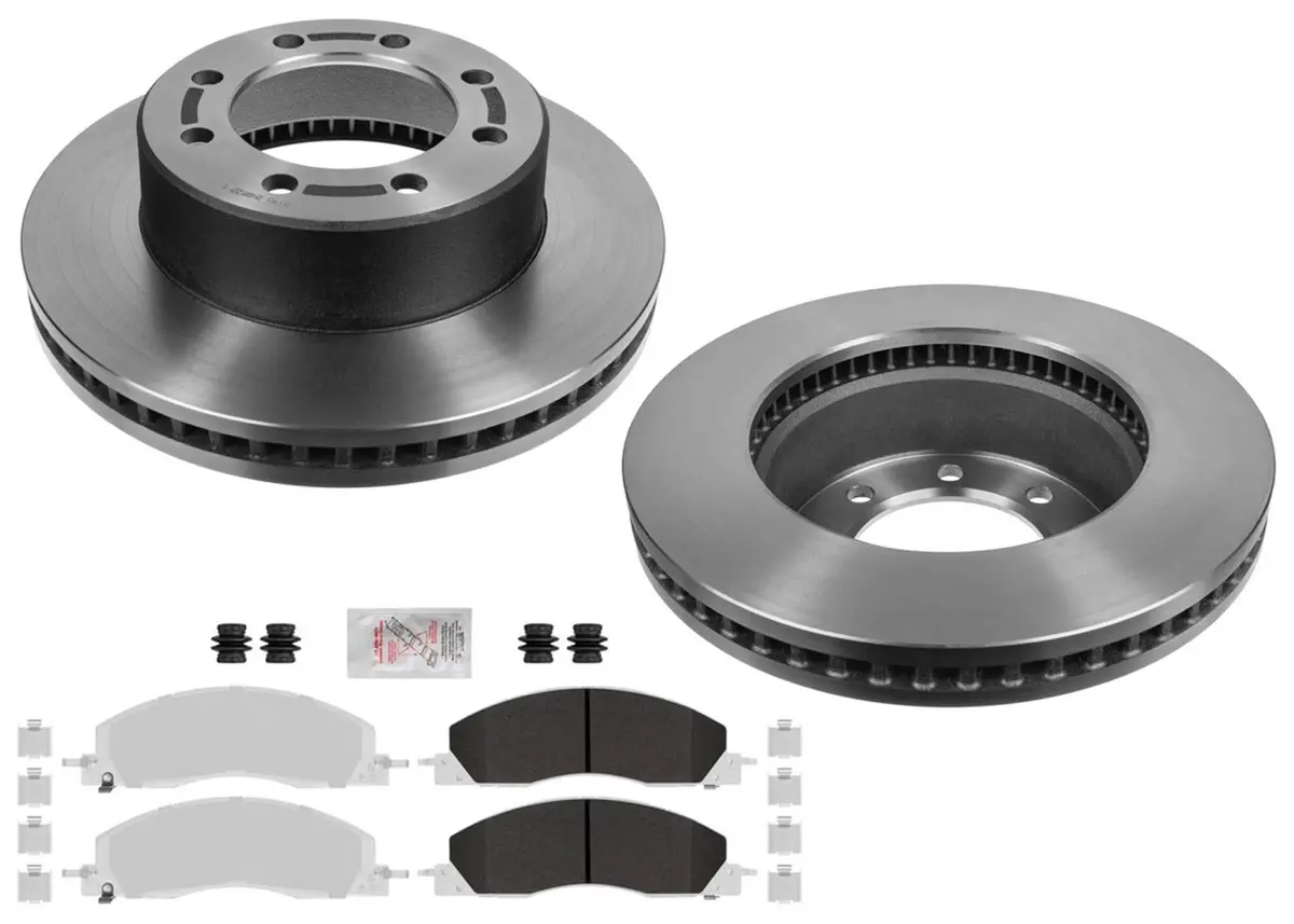 Frt Fleet Carbon Disc Brake Rotors Brake Pads For Dodge Ram Pick Up 2500 09-18 1