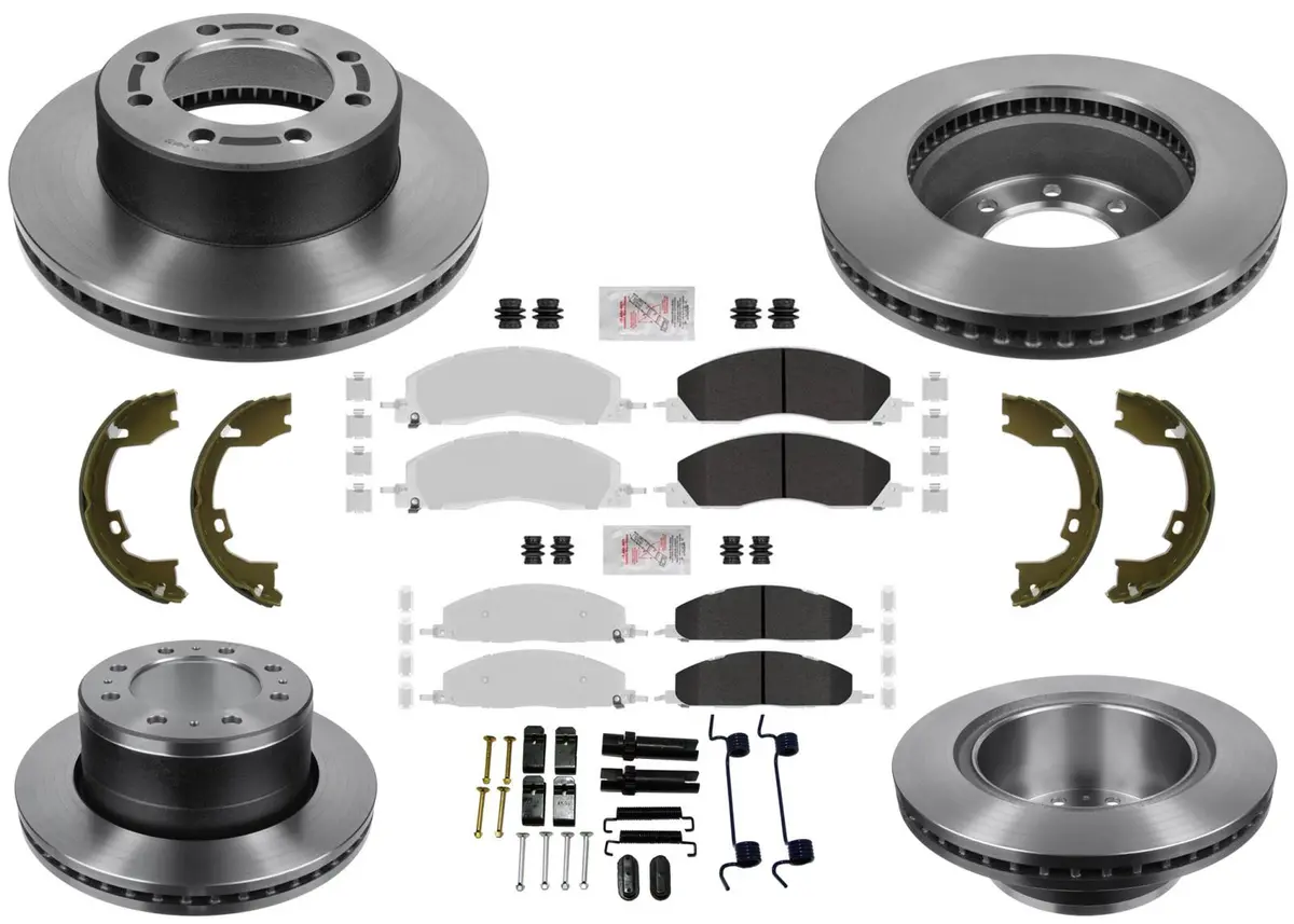 Fleet Carbon Disc Brake Rotors Brake Pads For Dodge Ram Pick Up 2500 2009-2018 1