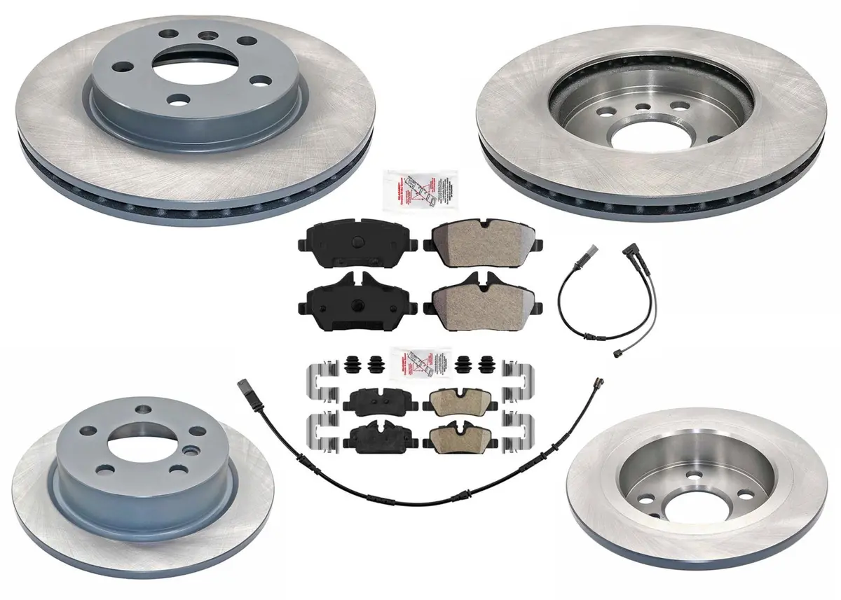 Geo Coated Front & Rear Disc Brake Rotors Pads For Mini Cooper 2014-2024 1.5L 1