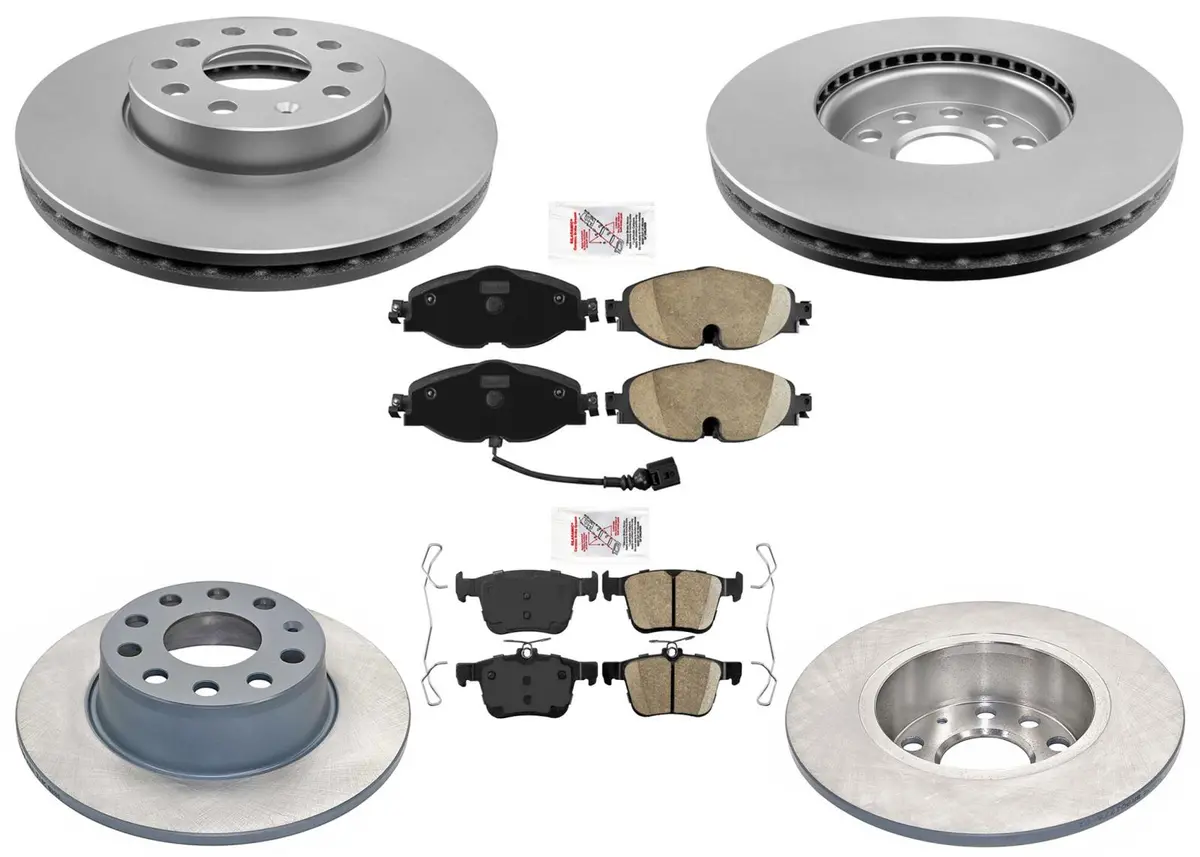 Coated F & R Disc Brake Rotors Pads For Volkswagen Taos 22-25 Front Wheel Drive 1