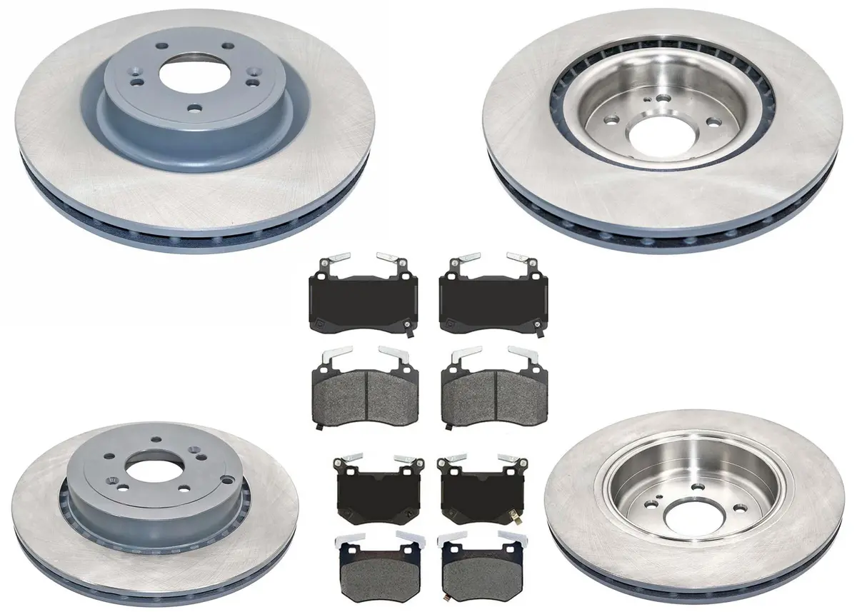 Front & Rear Brake Rotors & Ceramic Brake Pad For G70 19-2022 W/ Brembo Braking 1