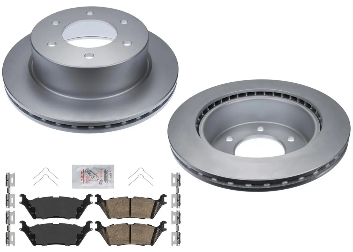 Rear Geo Coated Brake Disc Rotors Brake Pad Set For Ford Raptor 2022 2023 2024 1
