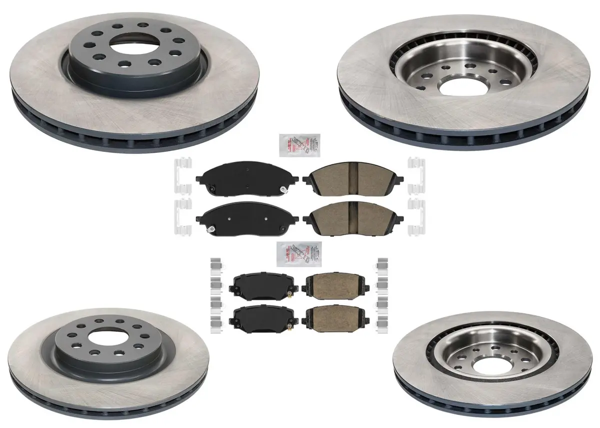 Coated Disc Brake Rotors & Pads For Jeep Grand Cherokee 22-24 Heavy Duty Brake 1