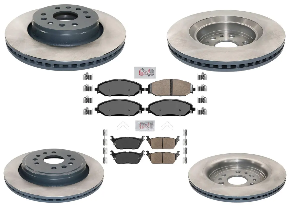 Front Rear Coated Disc Brake Rotors Brake Pad For Ram 1500 2021 2022 2023 2024 1