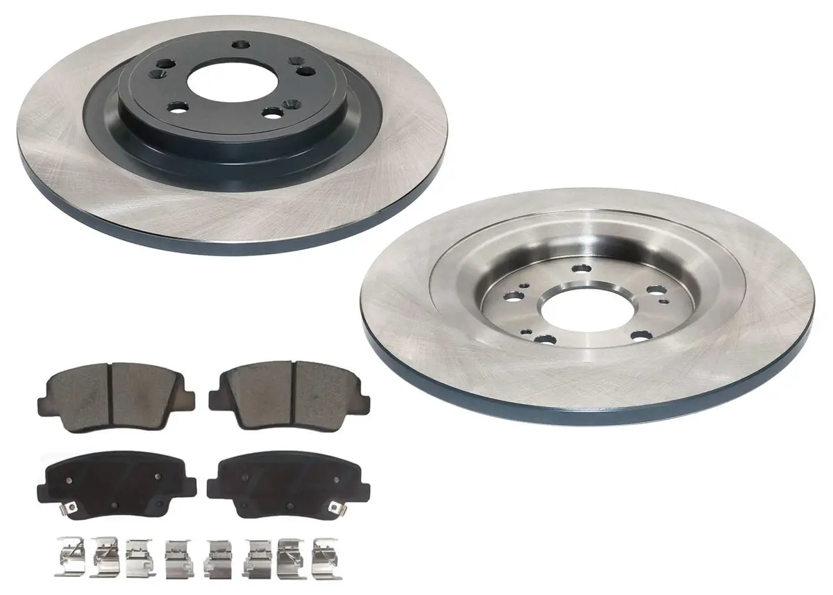 Rear Coated Disc Brake Rotors Brake Pad For Genesis G80 21-24 2.5L Single Piston 1