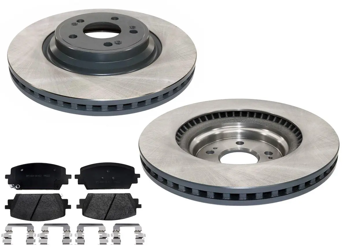 Front Coated Disc Brake Rotors Brake Pad For Genesis G80 21-24 2.5 Single Piston 1
