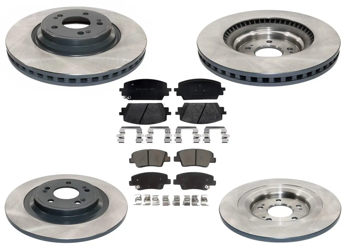 Coated Disc Brake Rotors Brake Pad For Genesis G80 21-24 2.5L Single Piston 1