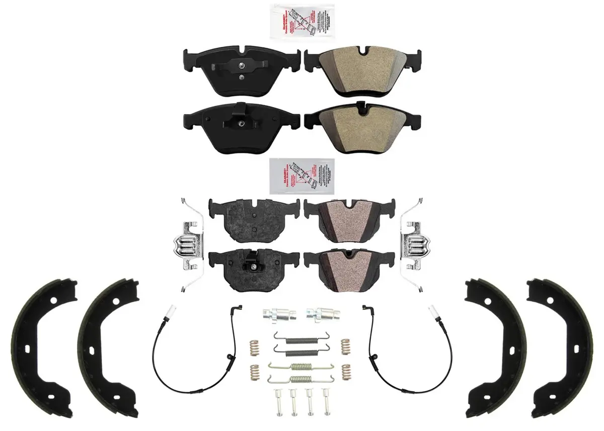 Front & Rear Disc Brake Pads Parking Shoes For Bmw 2006 2007 525Xi 08 Bmw 528Xi 1