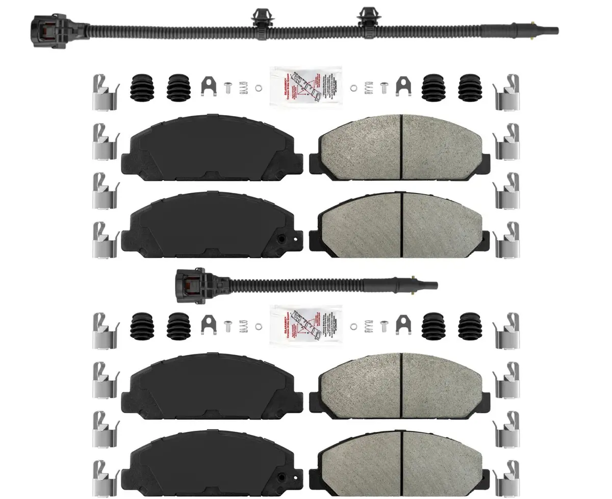 Severe Duty Brake Pads W/ Sensors For Hino 195 2012 2013 2020 Front And Rear 1