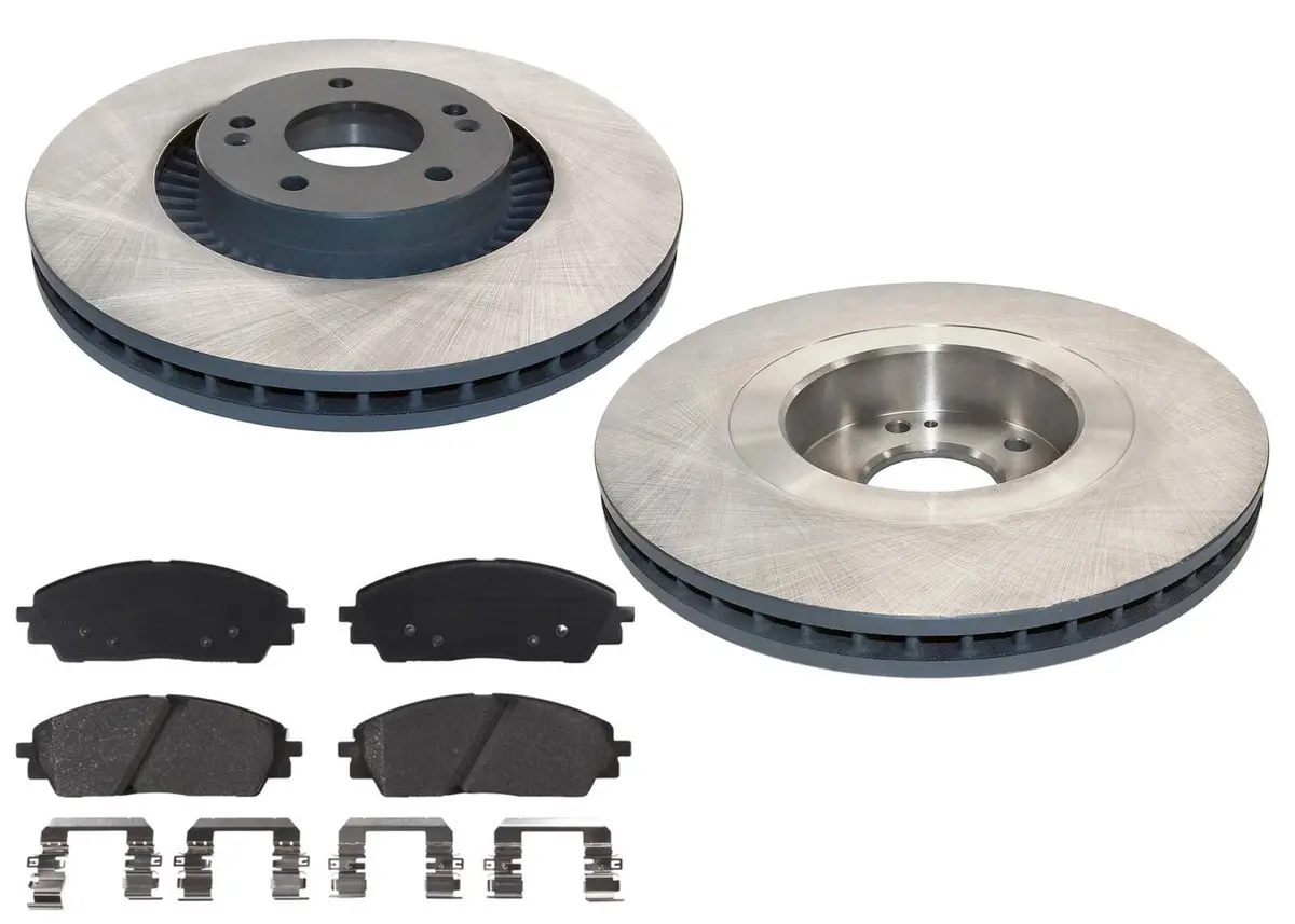 Front Coated Disc Brake Rotors & Disc Brake Pads For Kia Carnival 2022 2023 2024 1