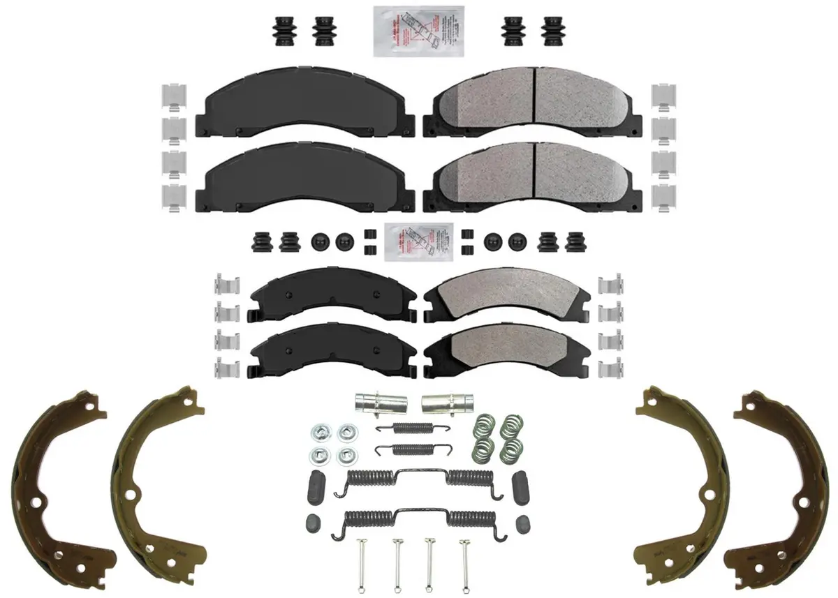 Fleet Duty Disc Brake Pads Parking Brake Shoes For Ford E350 Super Duty 08-2023 1