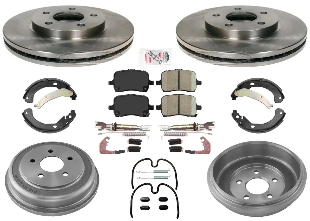 Front Brake Rotors & Pads For Chevrolet Malibu 04-06 4 Door With Rear Drum 1