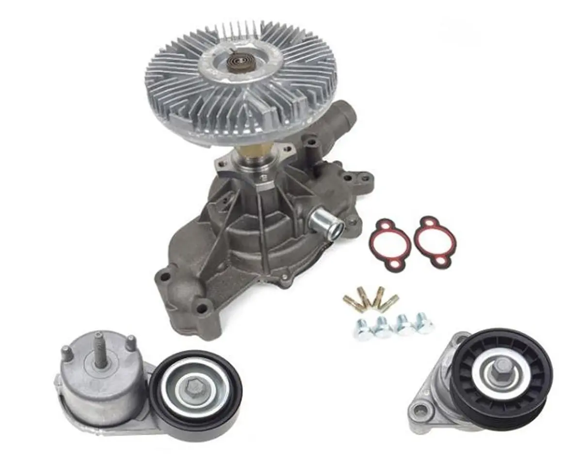 Fan Clutch Water Pump Belt Tensioner & Pulley For 02-06 Avalanche 2500 8.1L 1