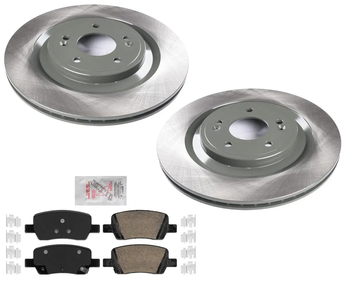 Rear Brake Rotors Ceramic Disc Brake Pads For Hyundai Santa Fe Hybrid 21-24 1