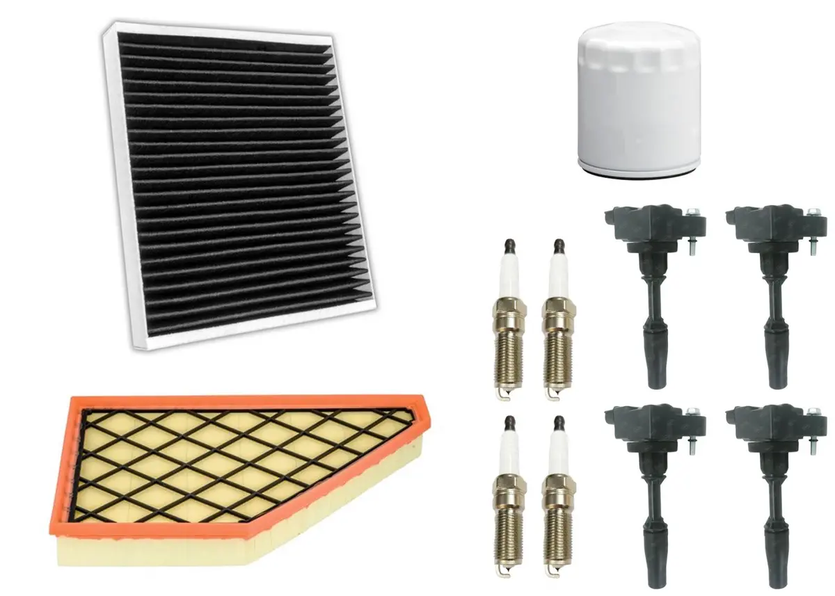 Ignition Coil & Air Cabin Filter Spark Plugs For Gmc Acadia 2017-2019 2.5L 1