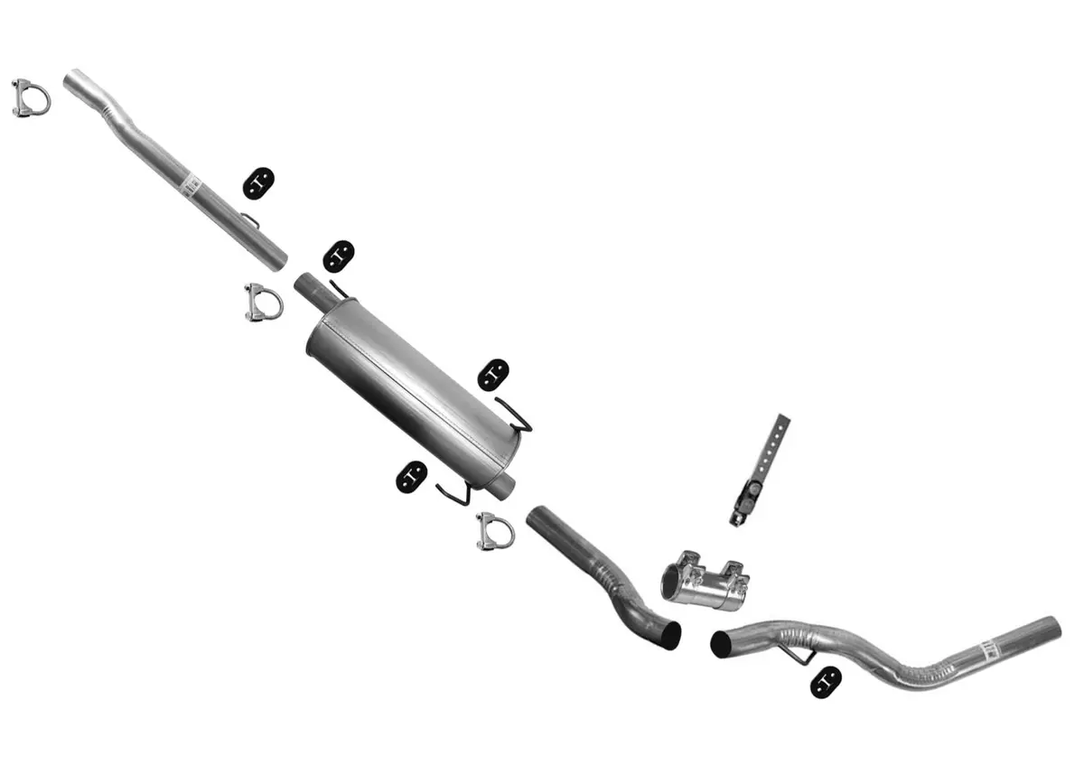 Muffler Exhaust For Dodge Ram 1500 06-08 Mega Cab 5.7L 8 Stud Extended Crew Cab 1
