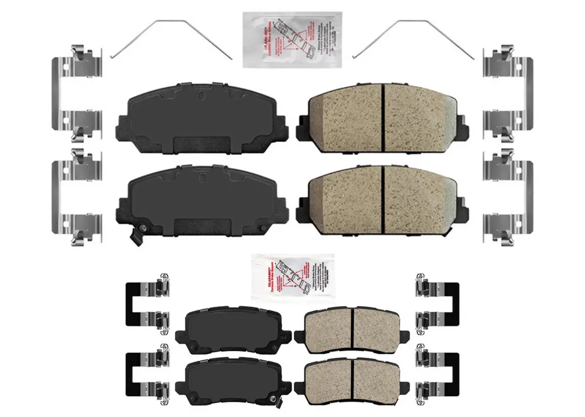 Front Rear Ceramic Disc Brake Pads Hard For Acura Rlx 2014 2015 2019 2020 1