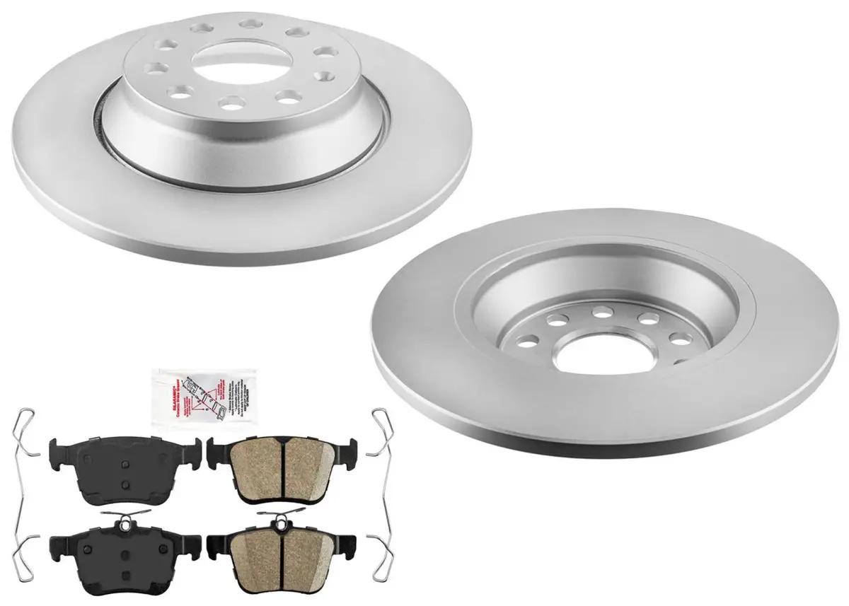 Rear Coated Brake Rotors & Ceramic Brake Pads For Volkswagen Tiguan 2018-2024 1