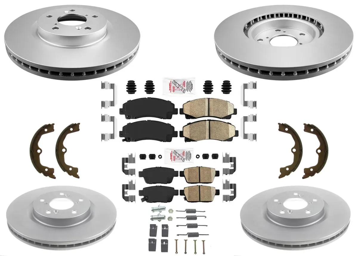 F&R Coated Brake Rotors Ceramic Pads For Acura Tl 2009 2010 2011 2012 2013 2014 1