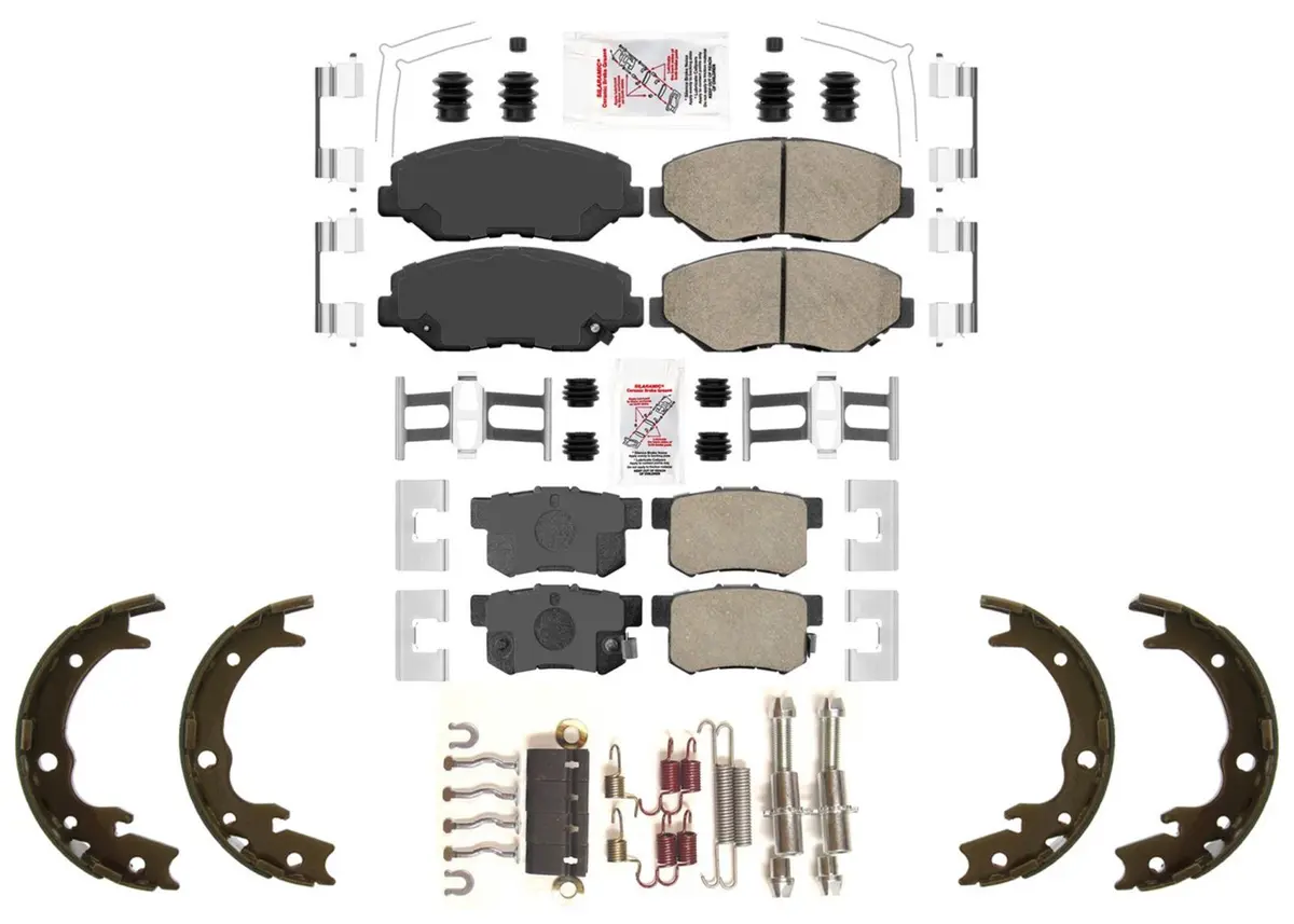 Front & Rear Ceramic Disc Brake Pads Hardware For Honda Cr-V Crv 2002 2003 2004 1