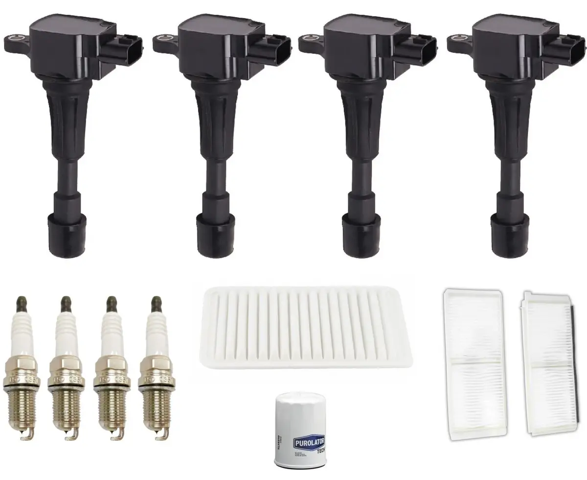 Ignition Coils Spark Plugs Air Cabin & Oil Filters For Mazda 2 1.5L 2011-2014 1
